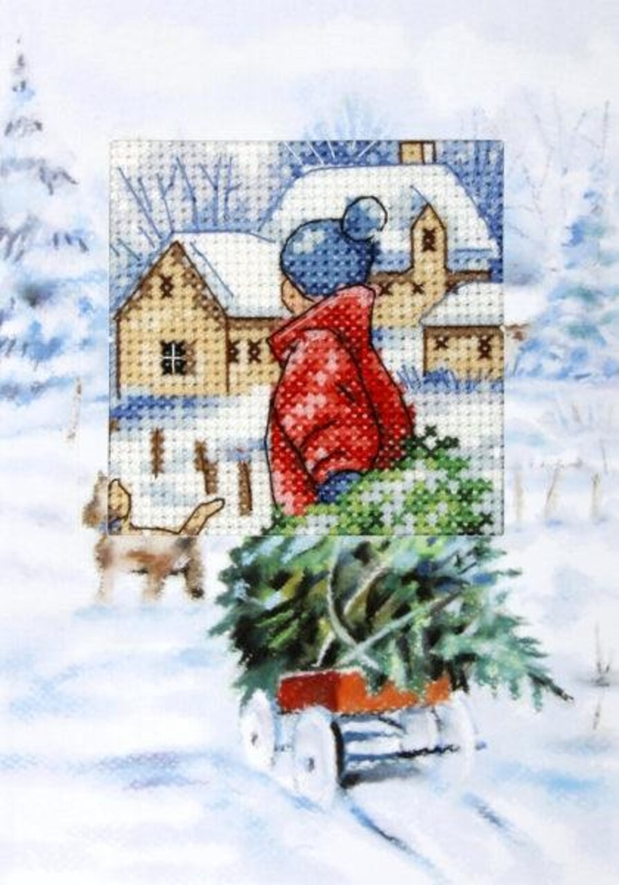 Complete counted cross stitch kit - greetings card "Winter" 6232